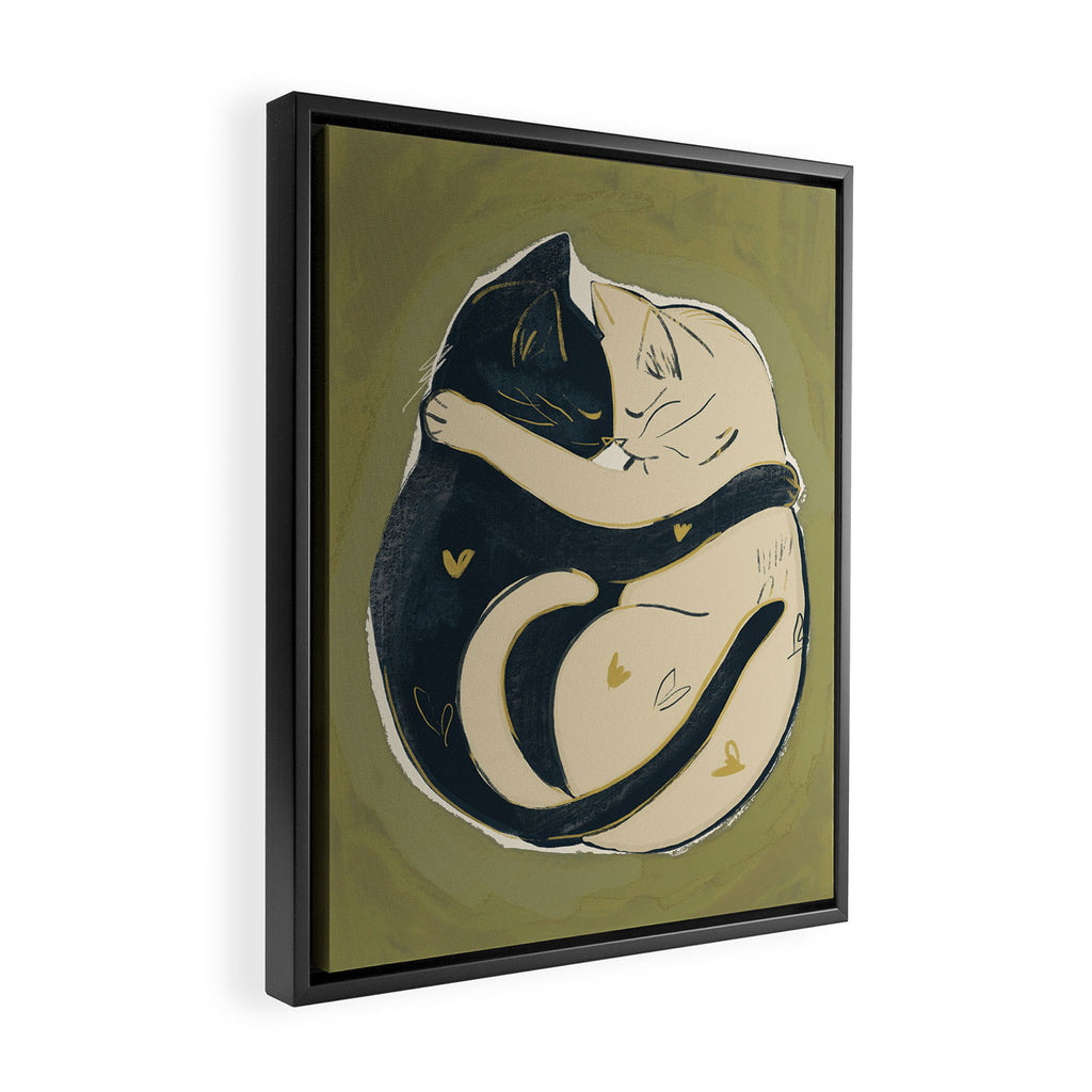 Cats In Love Framed Canvas Print Gallery Image 2