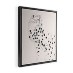Cheetah 15 Black and White Framed Canvas Print Gallery Image 2