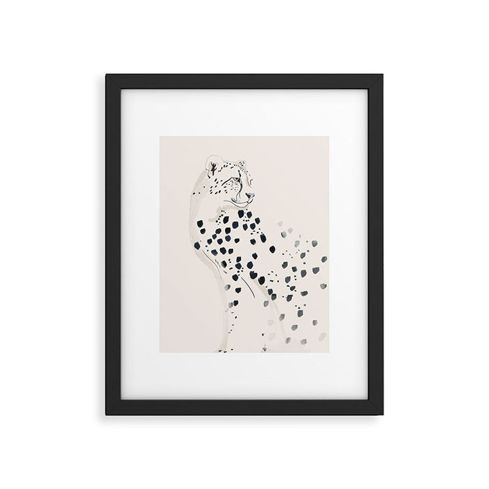 Cheetah 15 Black and White Framed Art Print Gallery Image 1