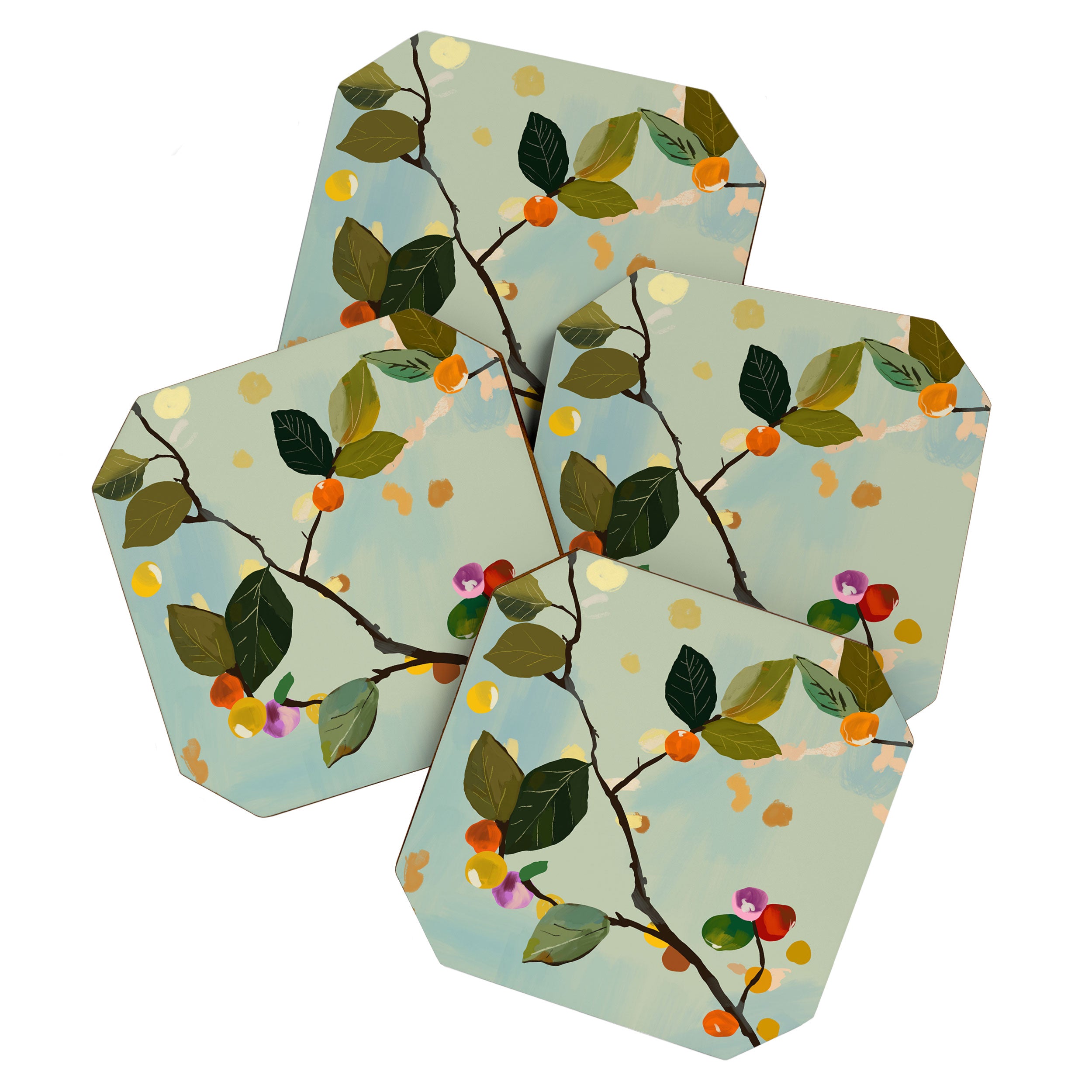 Cherry Fruit Branch II Coaster Gallery Image 1