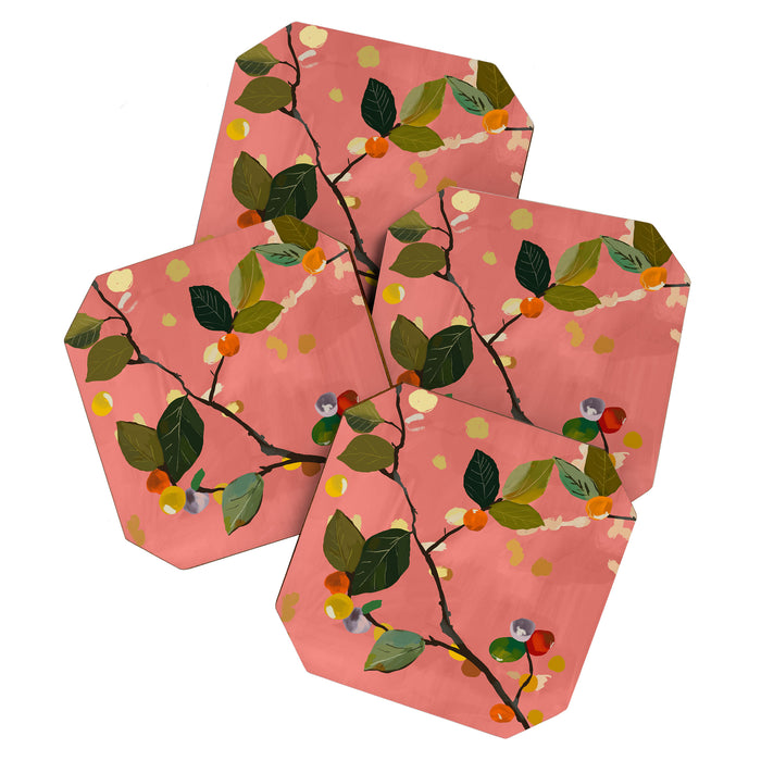 Cherry Fruit Branch III Coaster Gallery Image 1