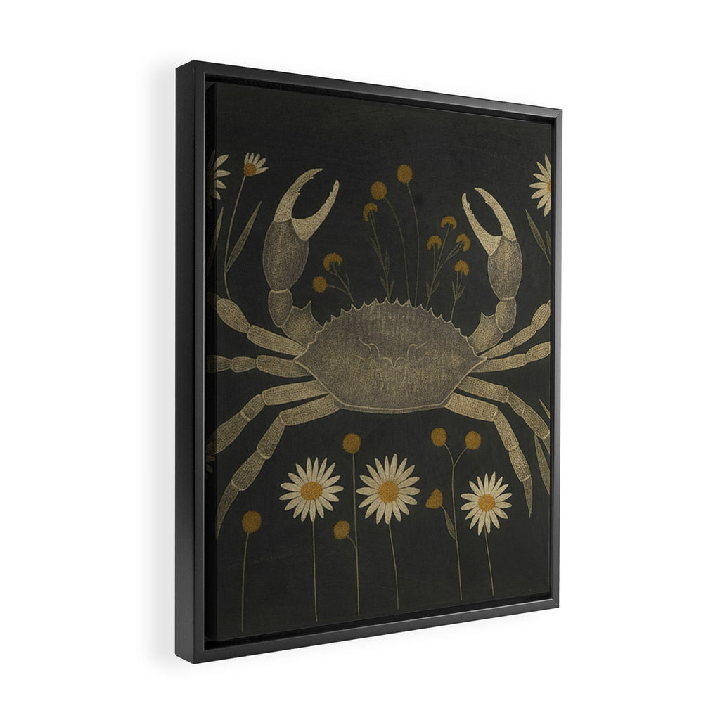 Crab with Daisies Framed Canvas Print Gallery Image 2