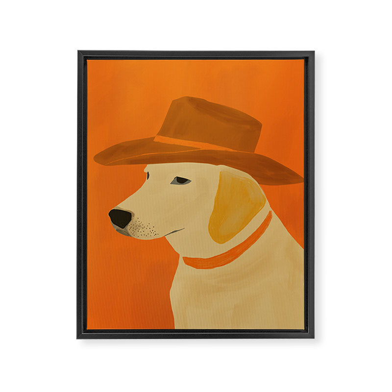 Dog With Hat  Framed Canvas Print Gallery Image 8