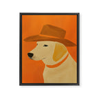 Dog With Hat  Framed Canvas Print Gallery Image 8