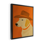 Dog With Hat  Framed Canvas Print Gallery Image 2