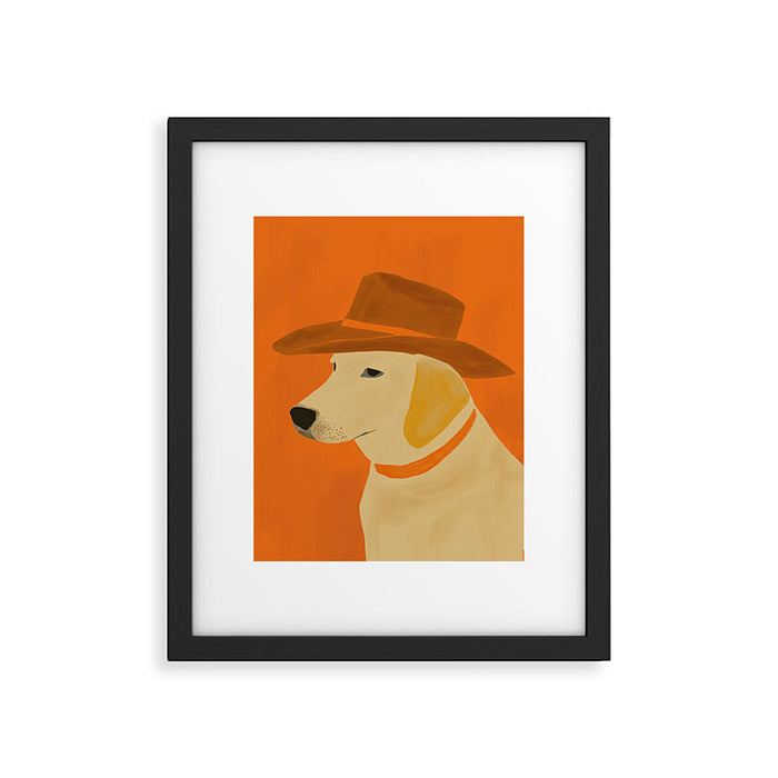 Dog With Hat  Framed Art Print Gallery Image 1