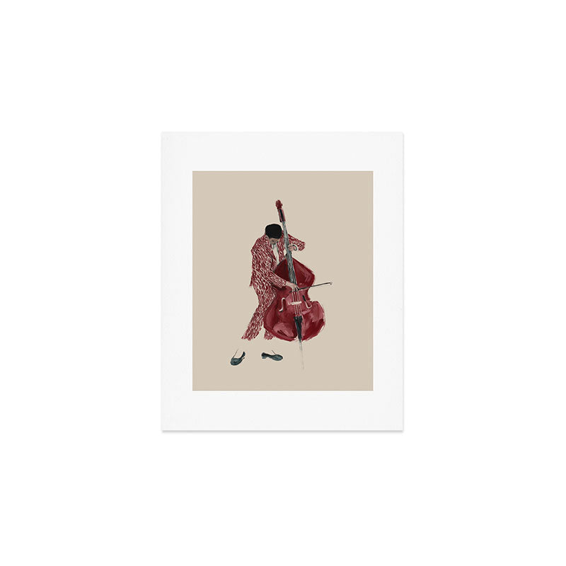 Double Bass Player Art Print Gallery Image 1