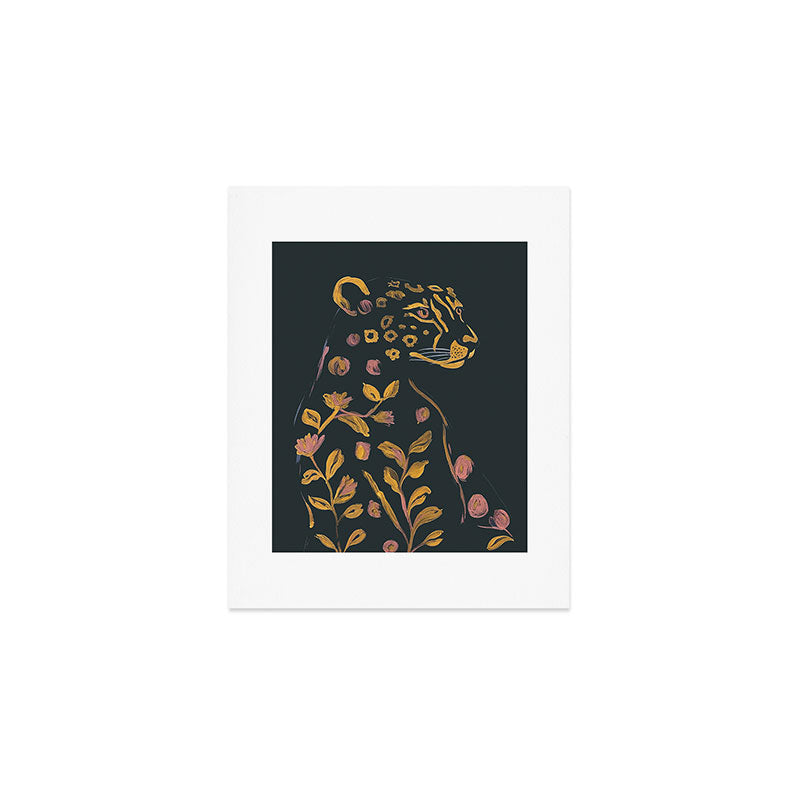 Floral Cheetah Art Print Gallery Image 1