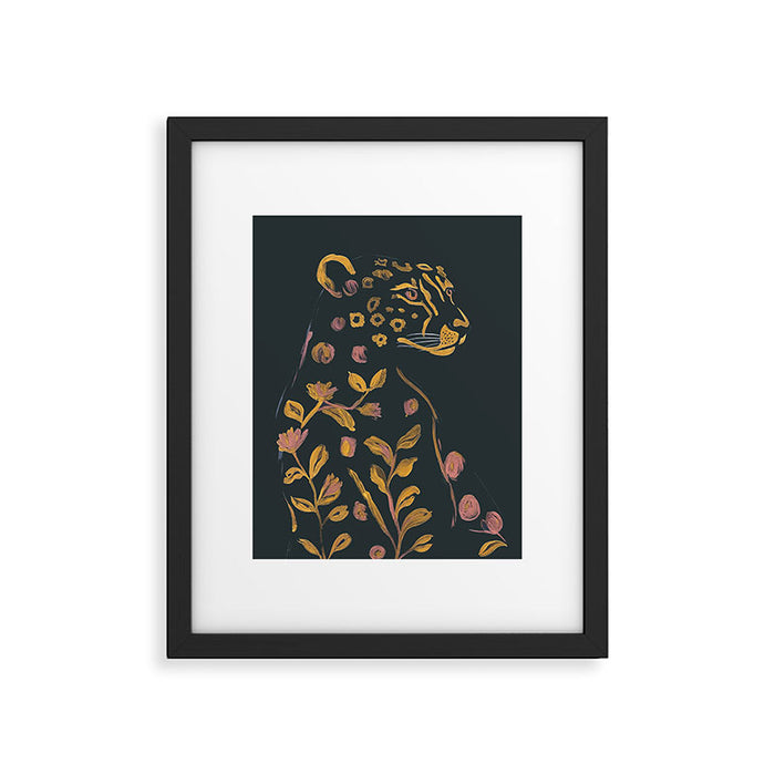 Floral Cheetah Framed Art Print Gallery Image 1
