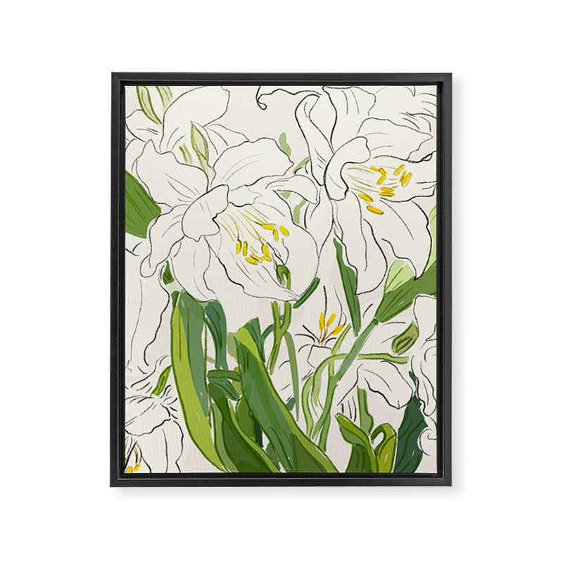 Garden Lilies  Framed Canvas Print Gallery Image 8