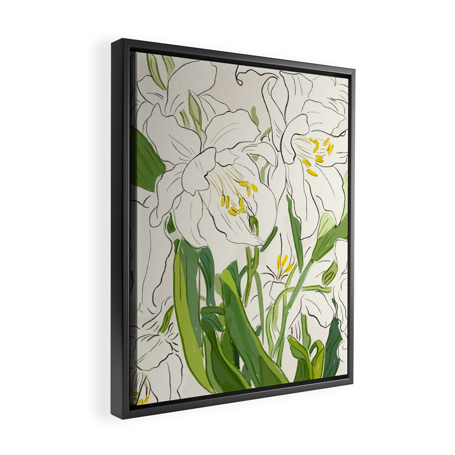 Garden Lilies  Framed Canvas Print Gallery Image 2
