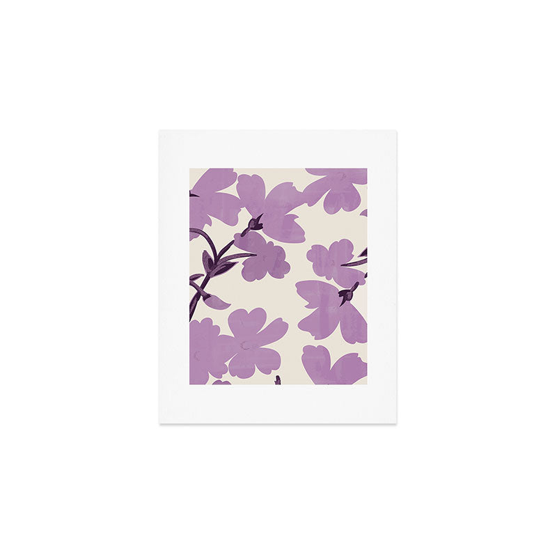 Gentle Purple Flowers Art Print Gallery Image 1