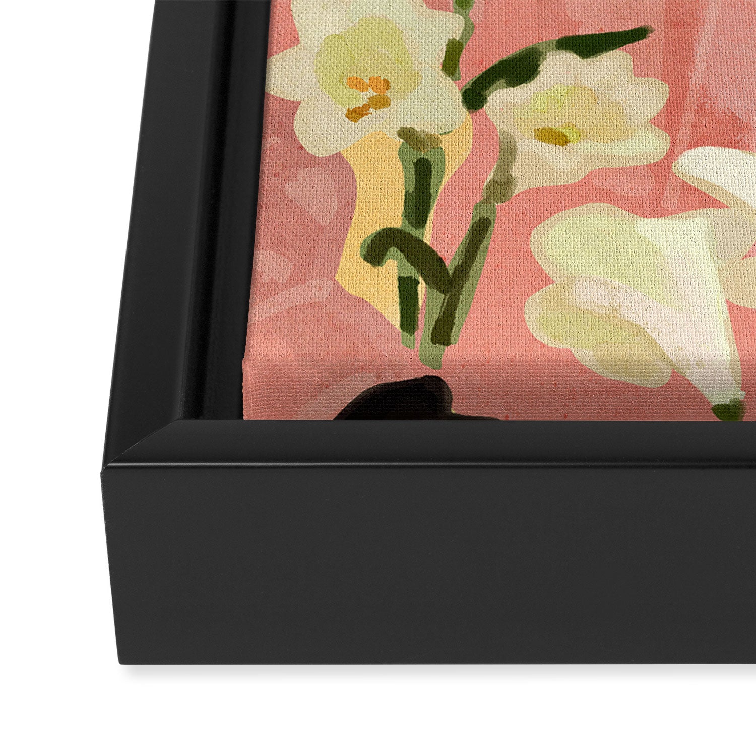 Girl Holding Flowers 2 Framed Canvas Print Gallery Image 3