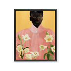 Girl Holding Flowers 2 Framed Canvas Print Gallery Image 8