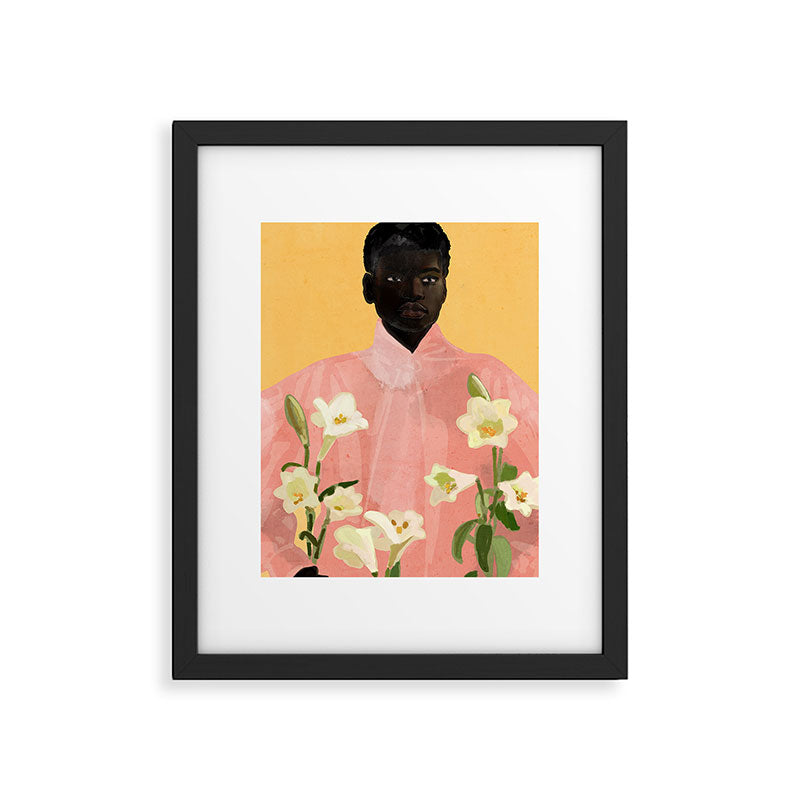 Girl Holding Flowers 2 Framed Art Print Gallery Image 4