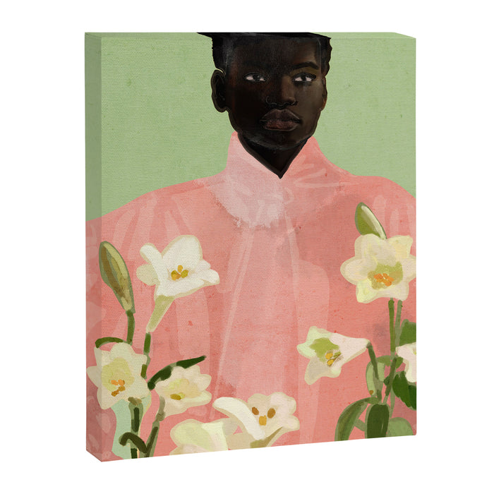 Girl Holding Flowers 3 Canvas Print Gallery Image 1