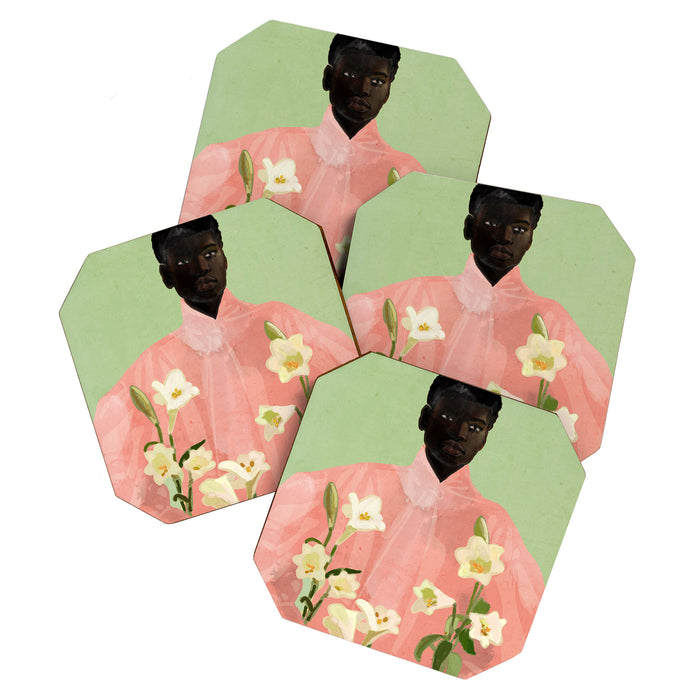 Girl Holding Flowers 3 Coaster Gallery Image 1
