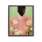 Girl Holding Flowers 3 Framed Canvas Print Gallery Image 8