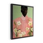 Girl Holding Flowers 3 Framed Canvas Print Gallery Image 2