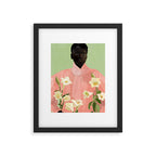 Girl Holding Flowers 3 Framed Art Print Gallery Image 6