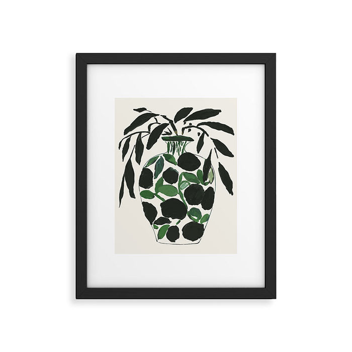 Green and Black Still Life Framed Art Print Gallery Image 1