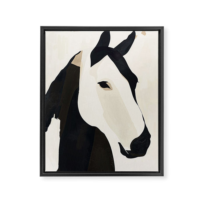 Horse in Black and White Framed Canvas Print Gallery Image 1