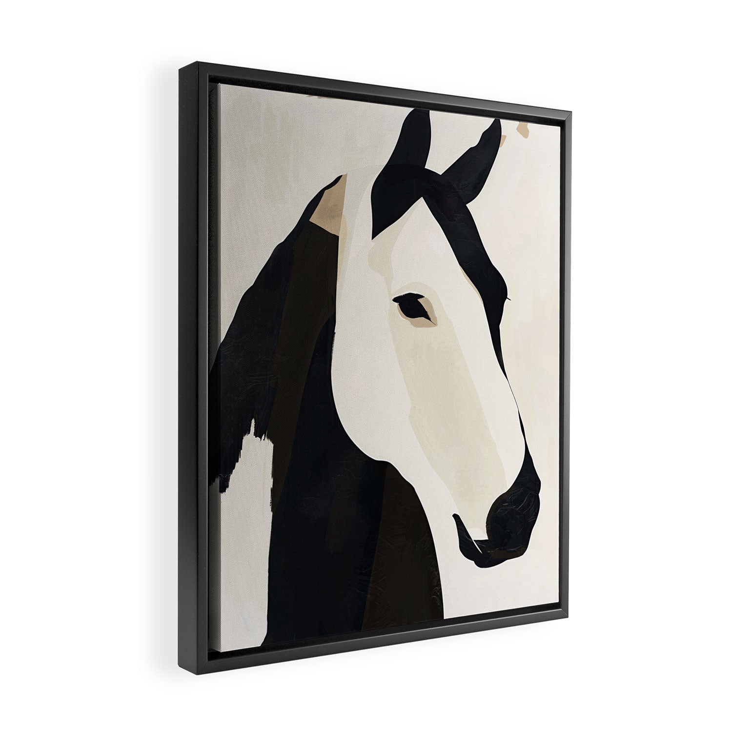 Horse in Black and White Framed Canvas Print Gallery Image 2