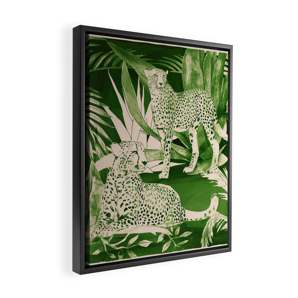 Jungle Cheetahs 5 Framed Canvas Print Gallery Image 2