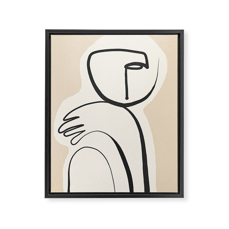 Lady Portrait Abstract Minimal  Line Art 3 Framed Canvas Print Gallery Image 6