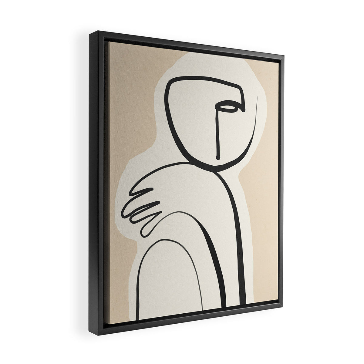 Lady Portrait Abstract Minimal  Line Art 3 Framed Canvas Print Gallery Image 2