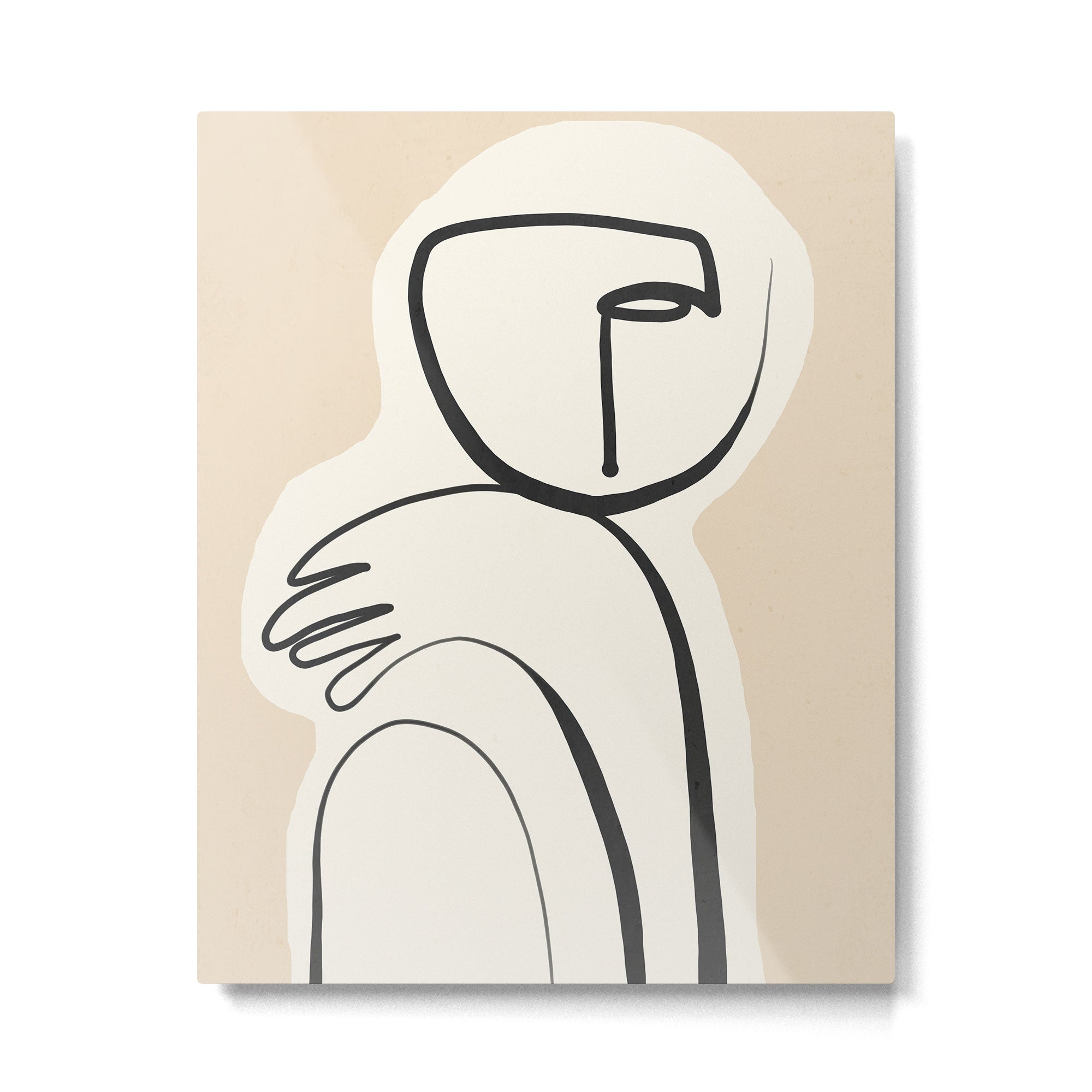 Lady Portrait Abstract Minimal  Line Art 3 Metal Print Gallery Image 4