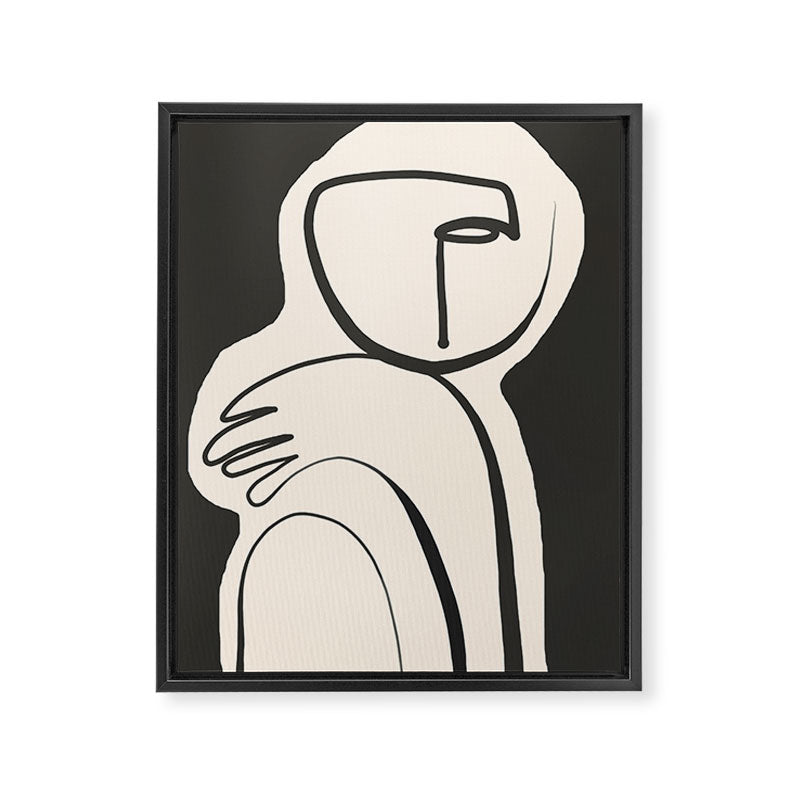 Lady Portrait Abstract Minimal  Line Art Framed Canvas Print Gallery Image 6