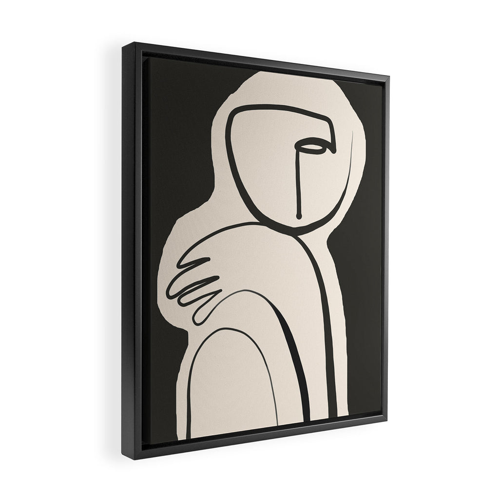 Lady Portrait Abstract Minimal  Line Art Framed Canvas Print Gallery Image 2