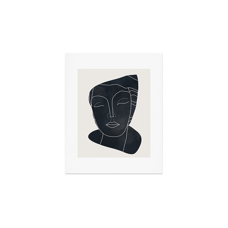 Lady Portrait Minimal Line Art Art Print Gallery Image 1