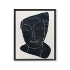 Lady Portrait Minimal Line Art Framed Canvas Print Gallery Image 6
