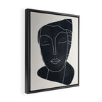 Lady Portrait Minimal Line Art Framed Canvas Print Gallery Image 2