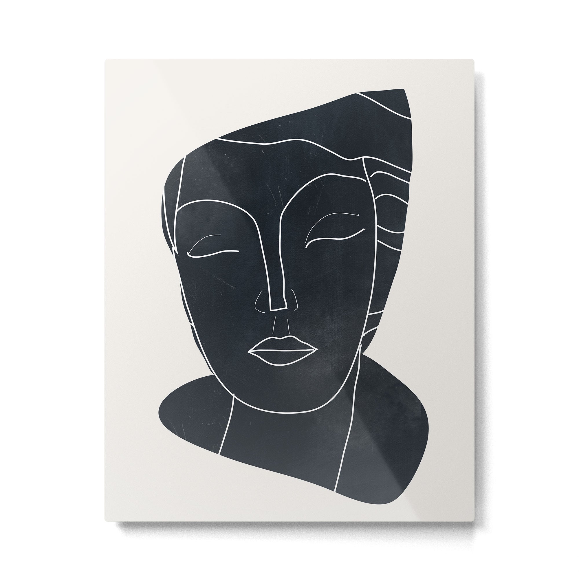 Lady Portrait Minimal Line Art Metal Print Gallery Image 4
