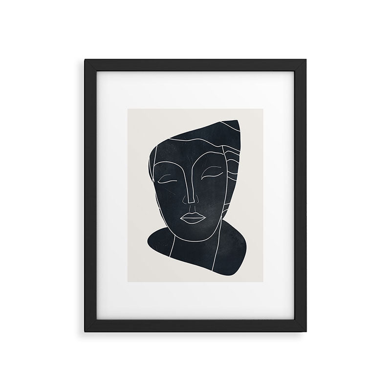 Lady Portrait Minimal Line Art Framed Art Print Gallery Image 5