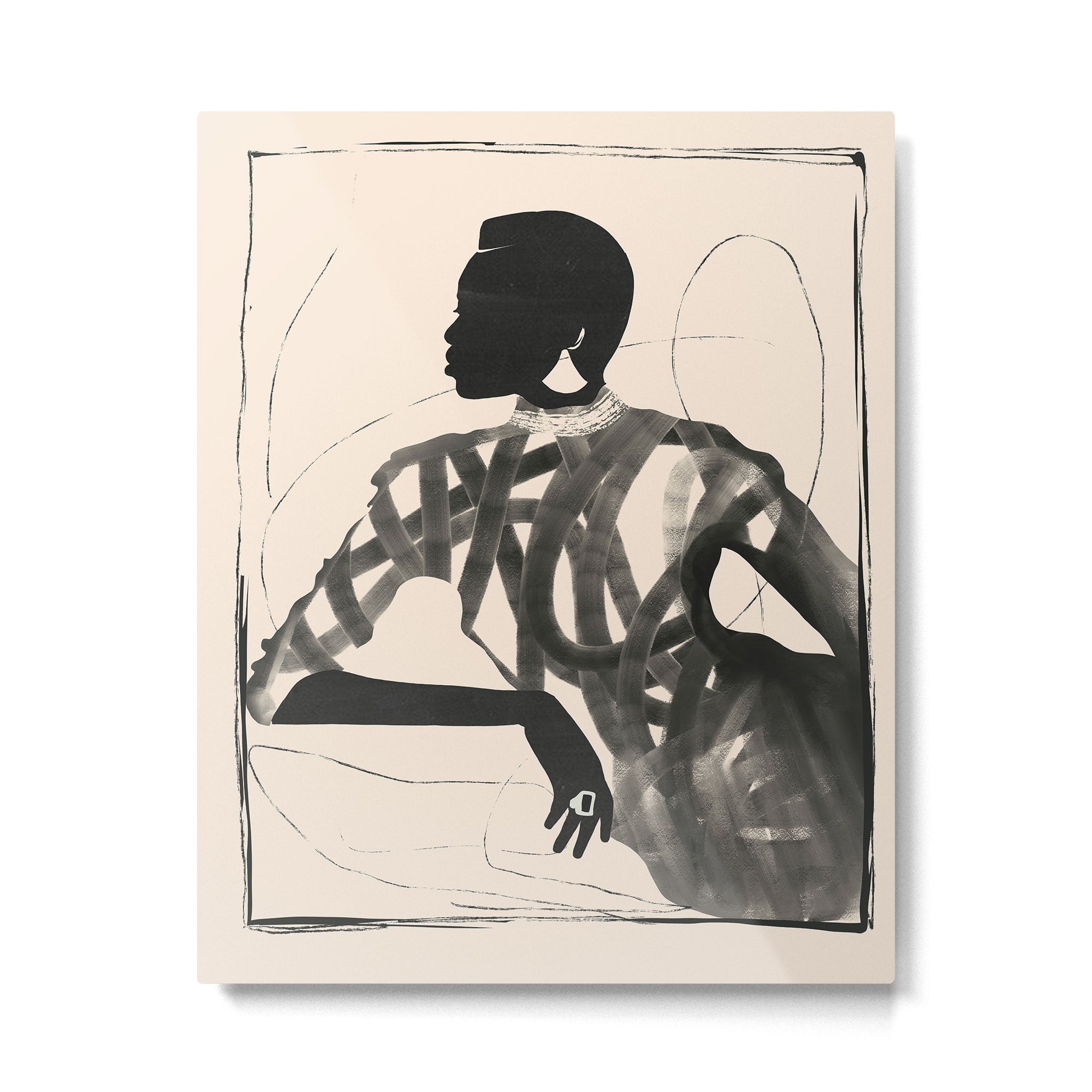 Lady Portrait  Metal Print Gallery Image 4