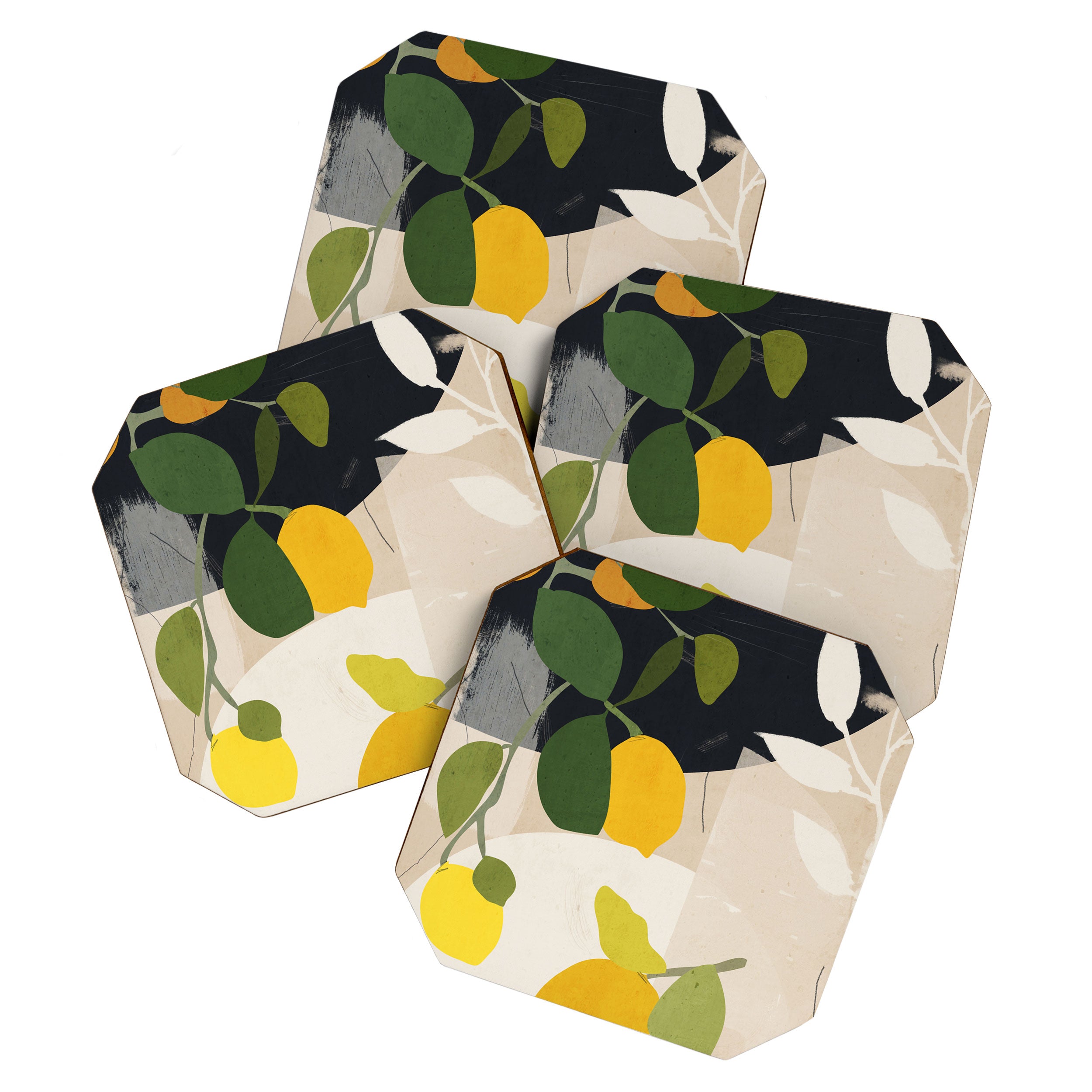 Lemon Abstract Art Coaster Gallery Image 1
