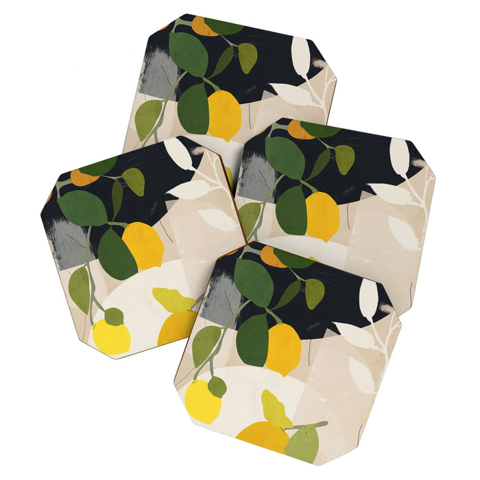 Lemon Abstract Art Coaster Gallery Image 1