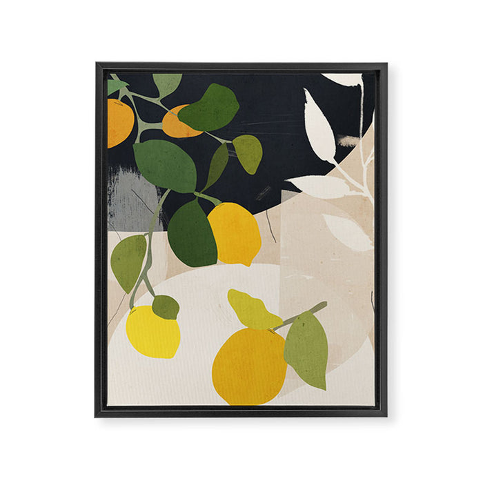 Lemon Abstract Art Framed Canvas Print Gallery Image 1