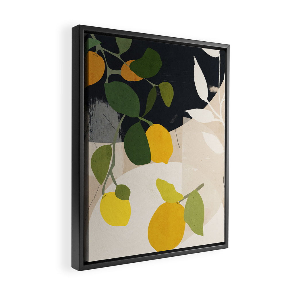 Lemon Abstract Art Framed Canvas Print Gallery Image 2