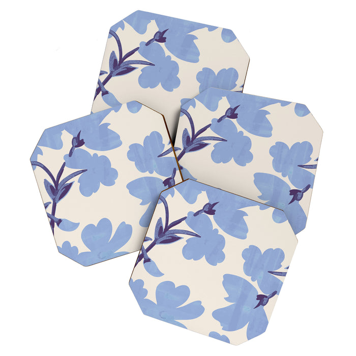 Light Blue Flowers Coaster Gallery Image 1