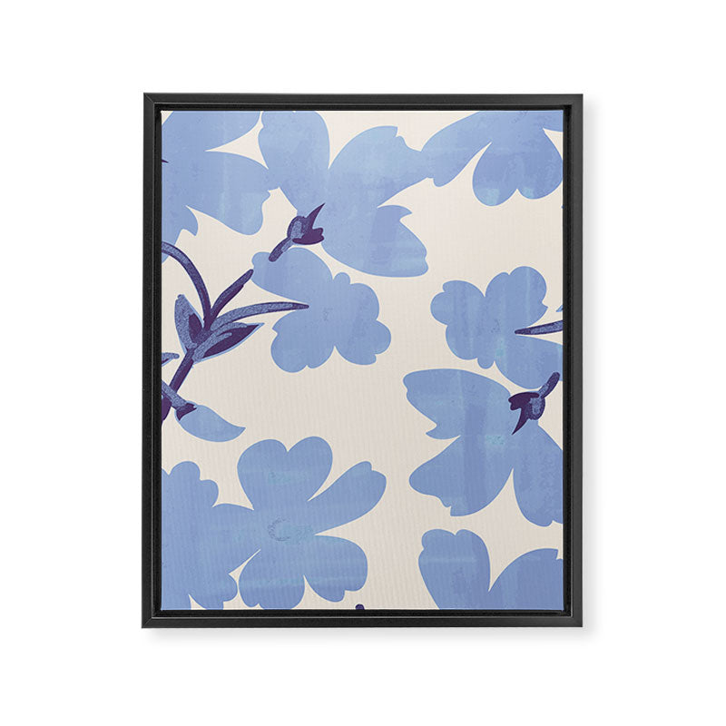 Light Blue Flowers Framed Canvas Print Gallery Image 6