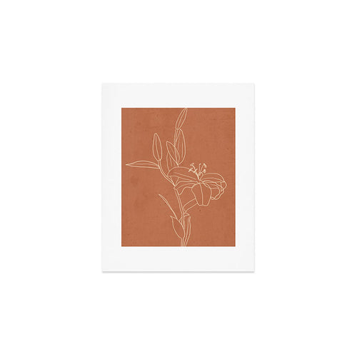 Lily Flower Line Drawing 2 Art Print Gallery Image 1
