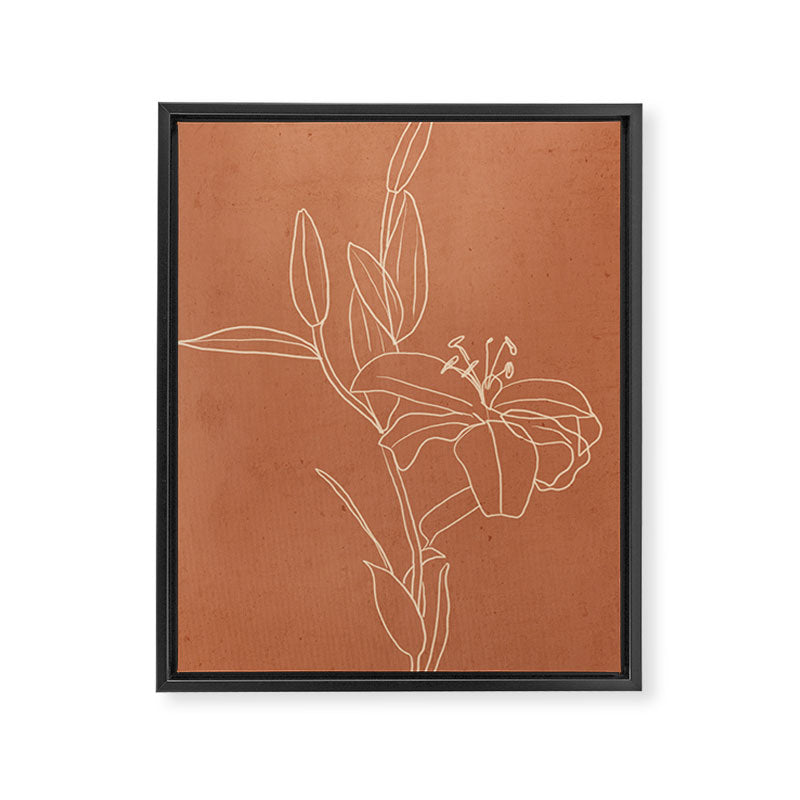  Lily Flower Line Drawing 2 Framed Canvas Print Gallery Image 6