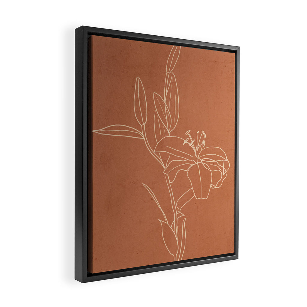  Lily Flower Line Drawing 2 Framed Canvas Print Gallery Image 2