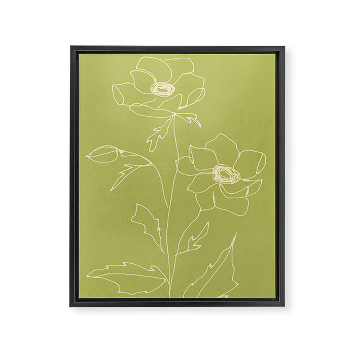 Line Drawing Flowers 2 Framed Canvas Print Gallery Image 1