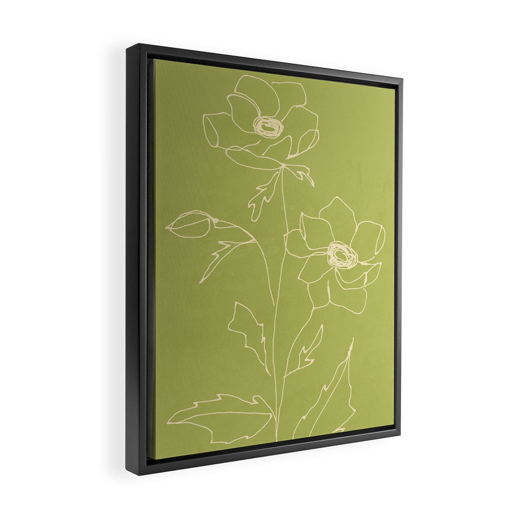 Line Drawing Flowers 2 Framed Canvas Print Gallery Image 2